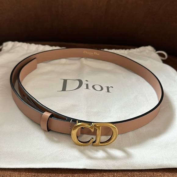 Christian Dior Rose Des Vents 20mm Saddle Belt - 75 - Picture 3 of 15